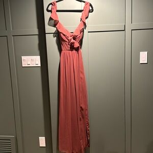 Revelry Valerie Chiffon Faux Wrap Dress
Color: Rosewood, Size: 6